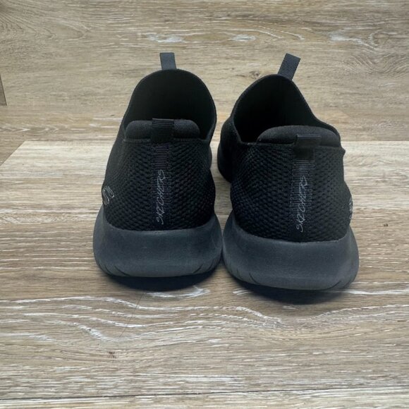 Skechers Black Textile Low Top Slip On Trainers Women's Size 7 - Picture 2 of 6